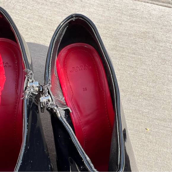 Black Patent Pointed Toe Booties - Picture 12 of 16